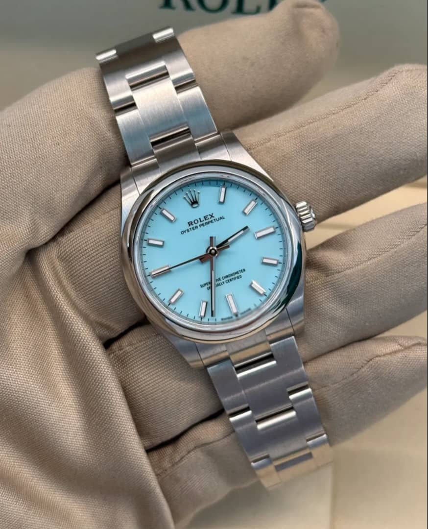 Rolex Oyster Perpetual 31mm "Tiffany" Turquoise Blue Dial Smooth Domed Bezel Oyster Bracelet 277200 | 2025 New Full Set — The Most Coveted OP Dial - Image 2
