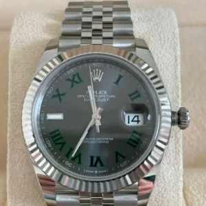 Rolex Datejust 41 "Wimbledon" Slate Green Roman Dial Fluted Bezel Jubilee 126334 | 2024 Unworn