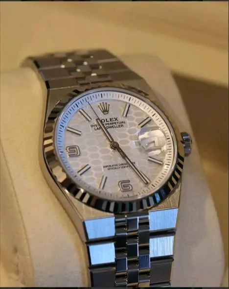 Rolex Land-Dweller 36mm "Intense White" Honeycomb Dial 18k White Gold Fluted Bezel Flat Jubilee Bracelet 127234 | 2025 Mint — Rolex's Most Significant New Model in Decades