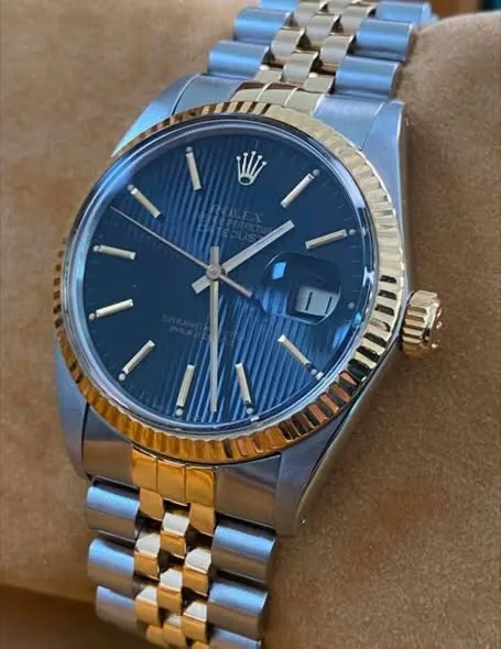 Rolex Datejust 36 Two-Tone Blue Tapestry Dial Jubilee Bracelet 16013 | Vintage 1986 - Image 2