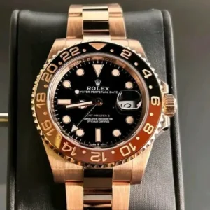 Rolex GMT-Master II "Root Beer" 40mm Black Dial Brown & Black Cerachrom Bezel Solid 18k Everose Gold Oyster Bracelet 126715CHNR | 2020 Full Set