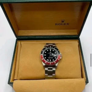 Rolex GMT-Master II "Coke" 40mm Black Tritium Dial Red & Black Aluminum Bezel Steel Oyster Bracelet 16710 | Vintage 1996 "T-Serial" — Rolex Serviced 2022 — Exceptional Full Set with Papers