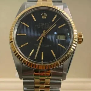 Rolex Datejust 36 Two-Tone Blue Tapestry Dial Jubilee Bracelet 16013 | Vintage 1986