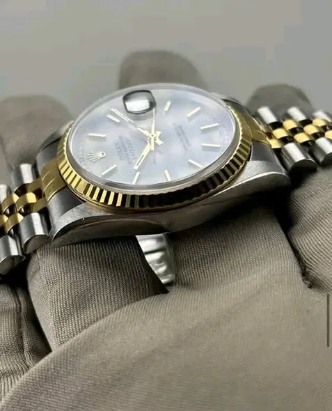 Rolex Datejust 36mm White Stick Dial 18k Yellow Gold Fluted Bezel Two-Tone Yellow Rolesor Jubilee Bracelet 16233 | Vintage Full Set - Image 2