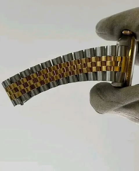 Rolex Datejust 36mm White Stick Dial 18k Yellow Gold Fluted Bezel Two-Tone Yellow Rolesor Jubilee Bracelet 16233 | Vintage Full Set - Image 4