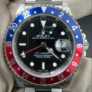 Rolex GMT-Master II "Pepsi" 40mm Black Dial Red & Blue Aluminum Bezel Oyster Bracelet 16710 | 2007 Final Production Year Full Set — Stickers Retained