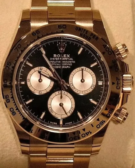 Rolex Cosmograph Daytona 40mm Black "Reverse Panda" Dial Solid 18k Everose Gold Tachymeter Bezel Oyster Bracelet 126505 | 2025 Full Set