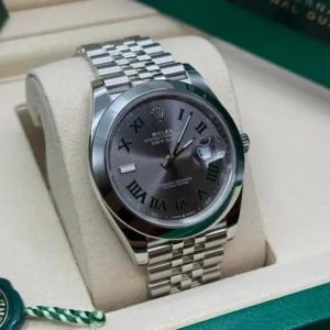 Rolex Datejust 41 Slate Roman Dial Smooth Bezel Jubilee Bracelet 126300 | 2024 Like New