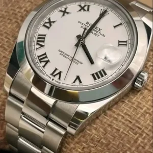 Rolex Datejust 41 White Roman Dial Smooth Bezel Jubilee Bracelet 126300 | 2023 New Full Set