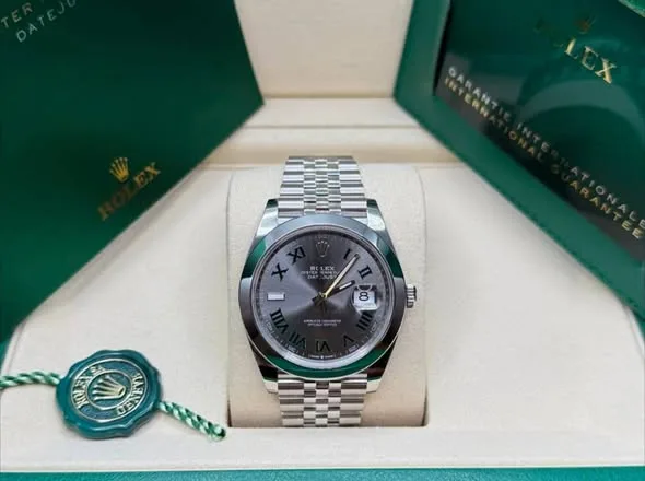 Rolex Datejust 41 Slate Roman Dial Smooth Bezel Jubilee Bracelet 126300 | 2024 Like New - Image 2
