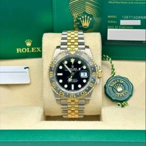 Rolex GMT-Master II "Bumblebee / Zombie" 40mm Black Dial Black & Grey Cerachrom Bezel Two-Tone Yellow Rolesor Jubilee Bracelet 126713GRNR | 2025 Full Set
