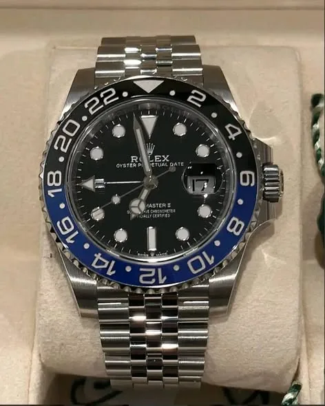 Rolex GMT-Master II "Batgirl" 40mm Black Dial Black & Blue Cerachrom Bezel Jubilee Bracelet 126710BLNR | 2019 First-Generation Full Set
