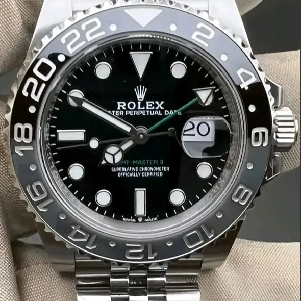 Rolex GMT-Master II "Bruce Wayne" 40mm Black Dial Black & Grey Cerachrom Bezel Green GMT Hand Jubilee Bracelet 126710GRNR | 2025 Mint Full Set
